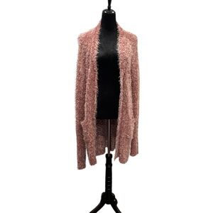Willow & Root Mauve/Cream Eyelash Duster Sweater L
